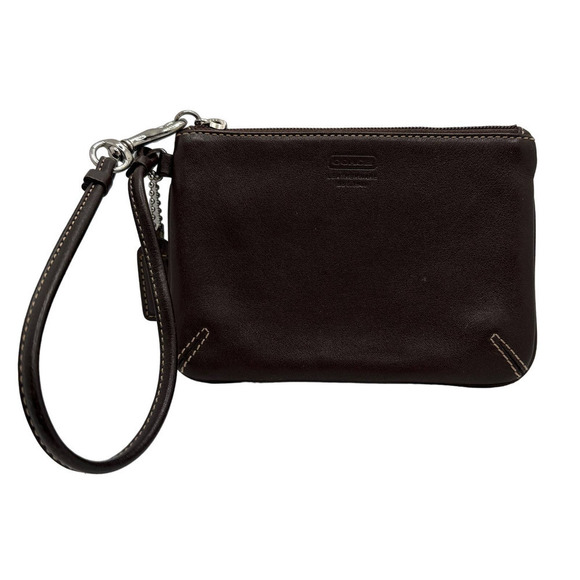 Coach Brown Leather Wristlet - Picture 1 of 7